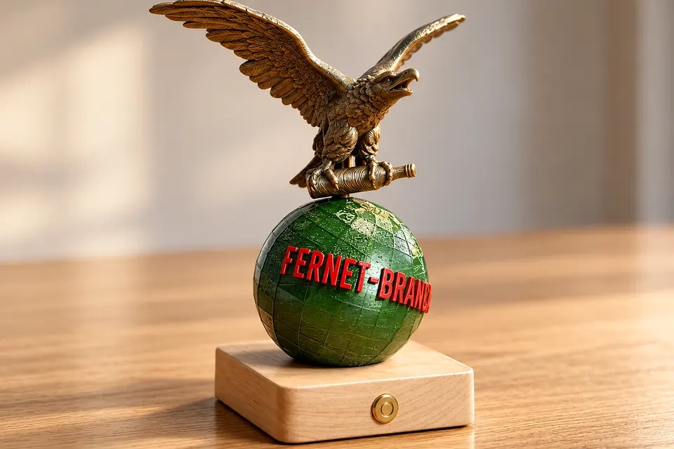 L'aigle, le globe et le socle en chêne