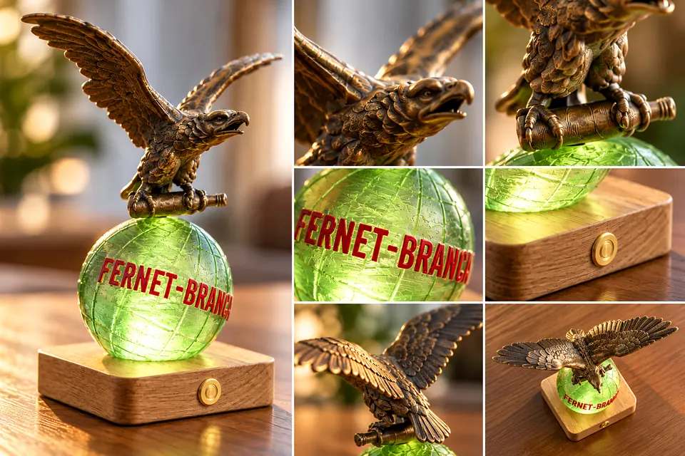 Détails de l'aigle, du globe et du socle