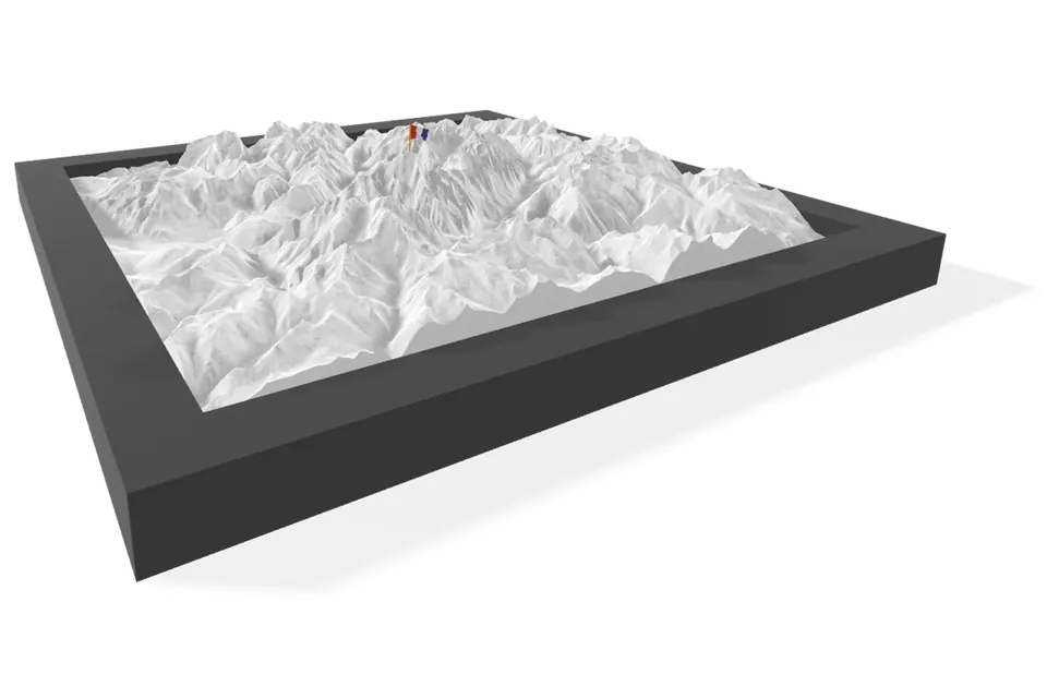 Le modèle 3D en perspective, dans son cadre