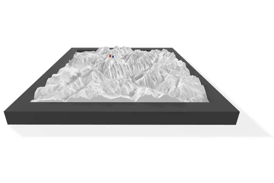 Le modèle 3D vu de trois quarts