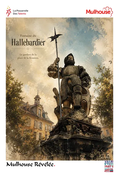 Carte postale : Fontaine du Hallebardier