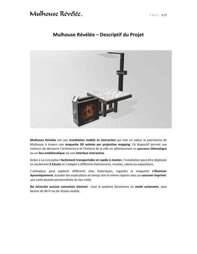 Première page de la présentation Mulhouse Révélée