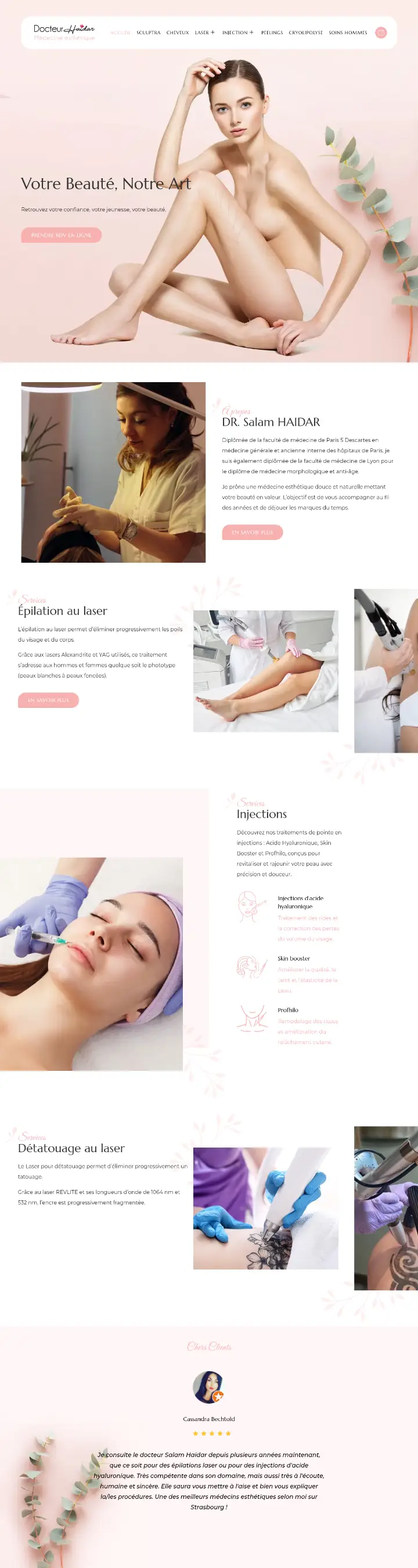 Capture du site Dr Haidar Esthétique