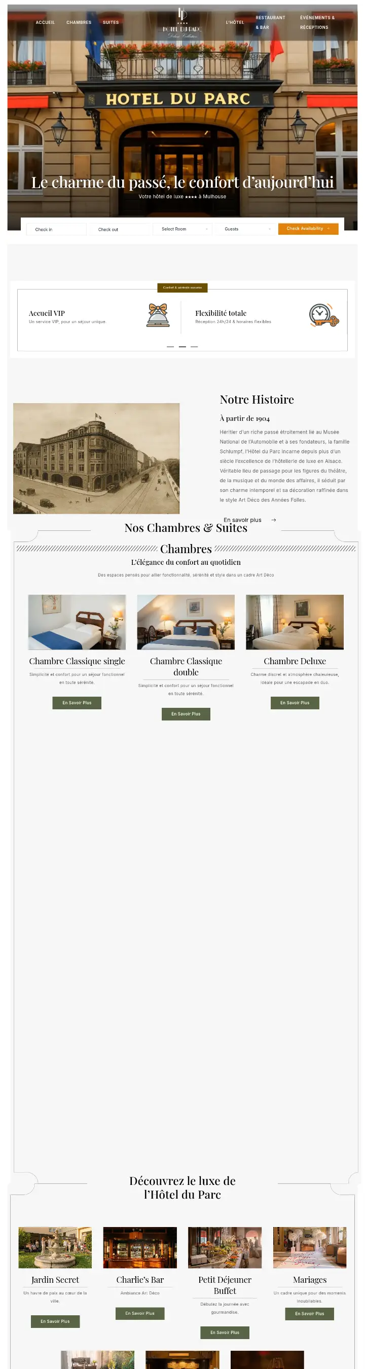 Capture du site Hôtel du Parc